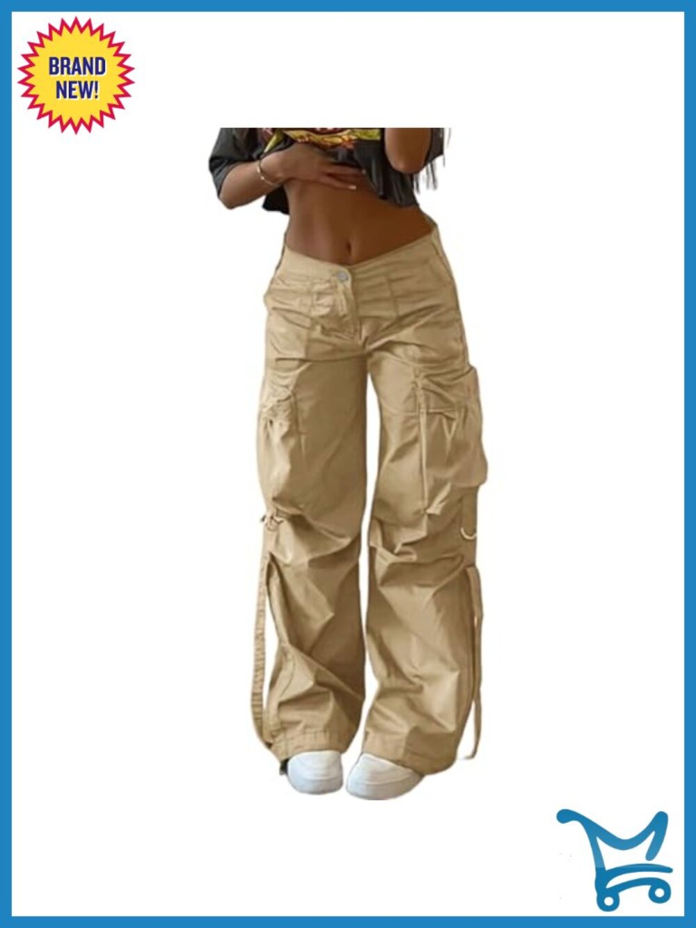 High Waist Wide Leg Cargo Pants Multi Pocket Y2K Joggers